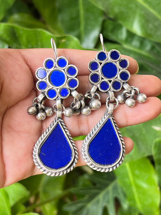 Blue glass earrings
