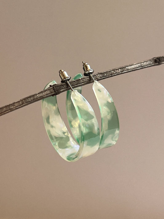 Marble green hoops