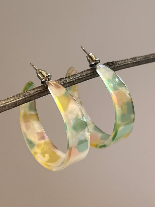 Marble multi shade hoops