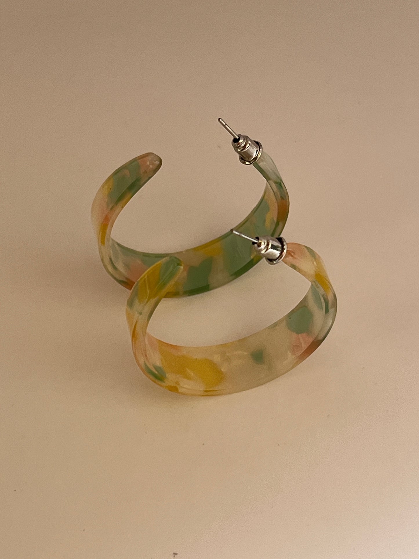 Marble multi shade hoops
