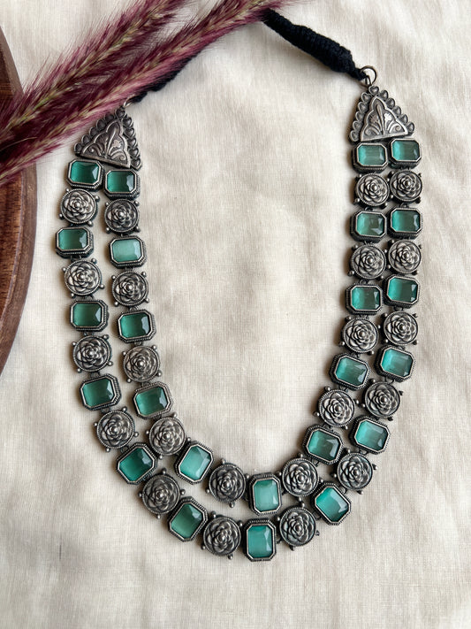 Oxidised mint necklace