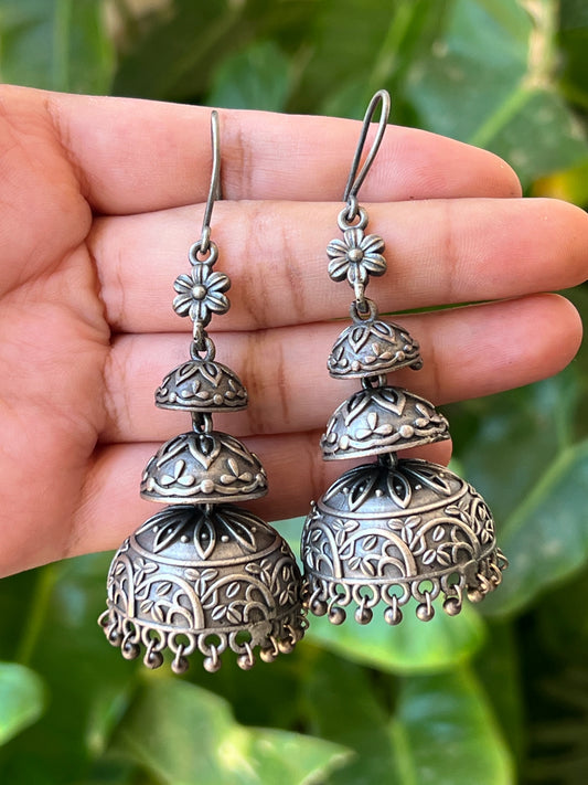 Oxidised jhumkas