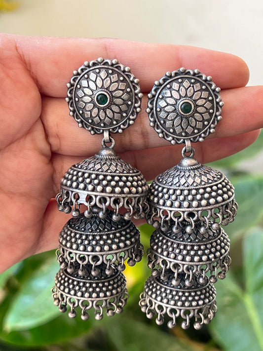 Oxidised jhumkas