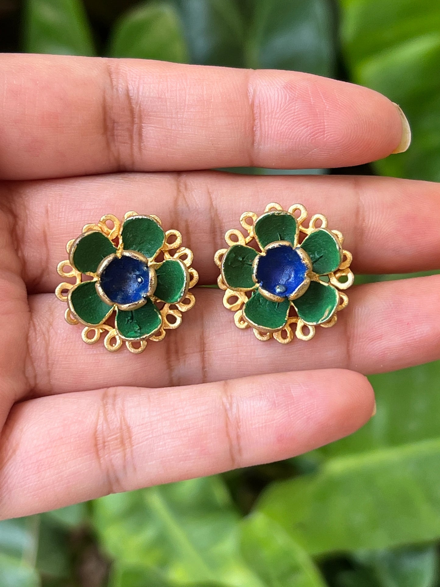 Gold handpainted studs