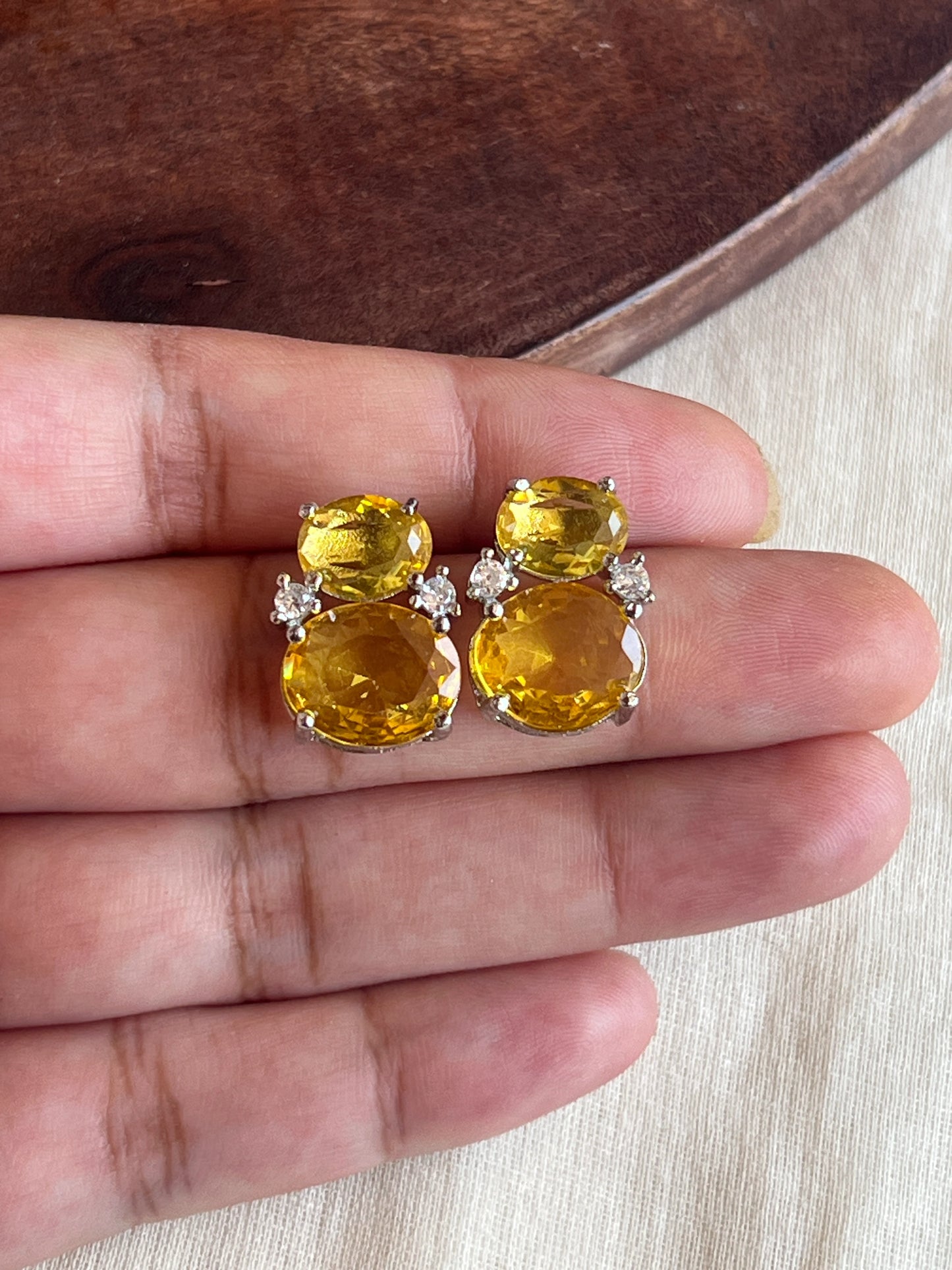 Yellow stone studs
