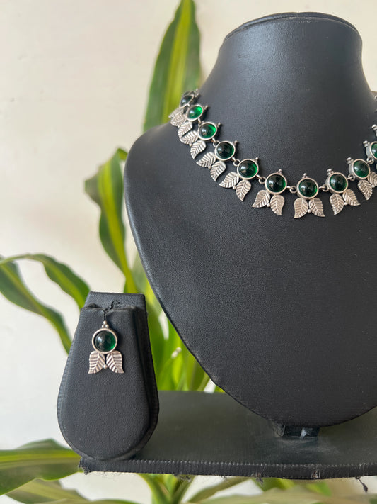 Oxidised necklace set