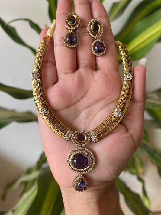 Purple Semi hasli set