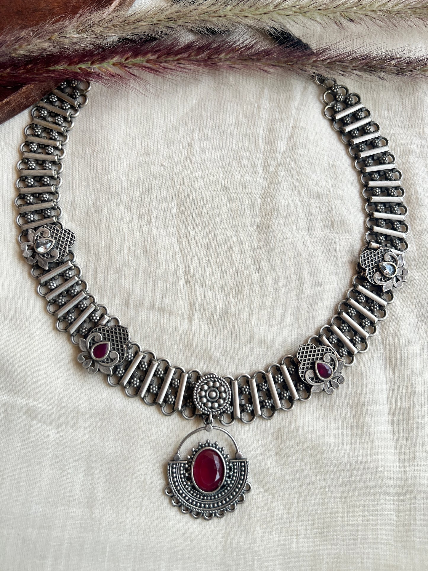 Oxidised fusion necklace