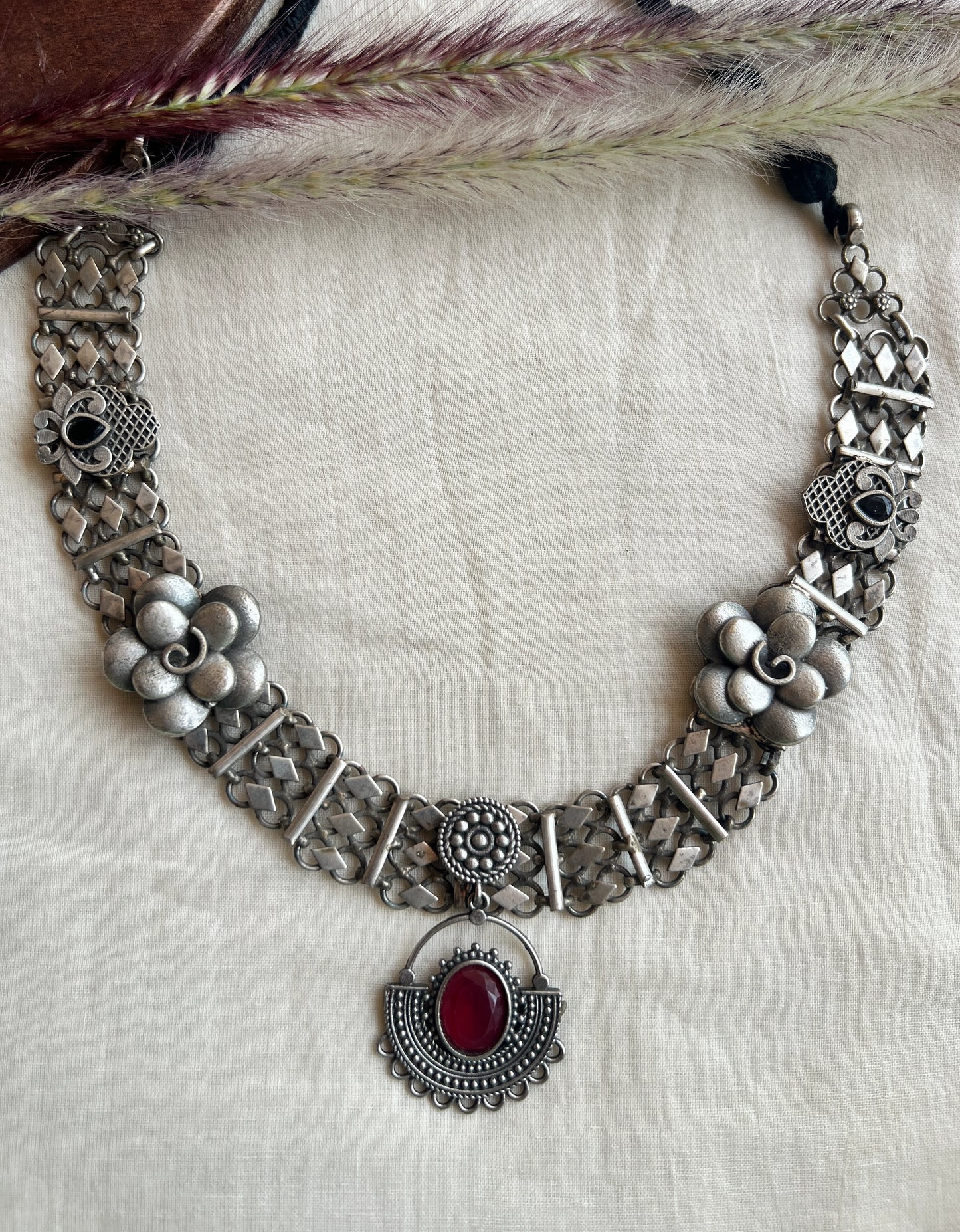 Oxidised fusion necklace