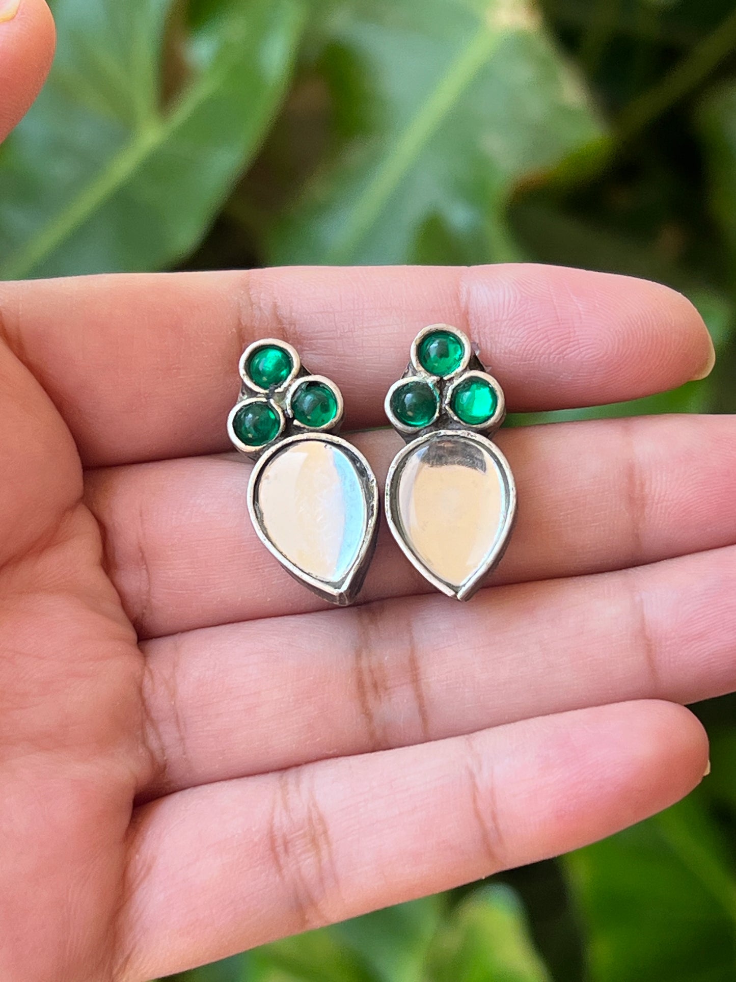 Kundhan glass earrings