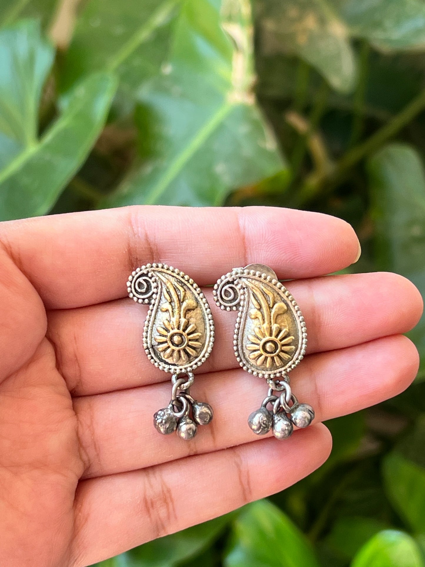 Mango dual tone earrings