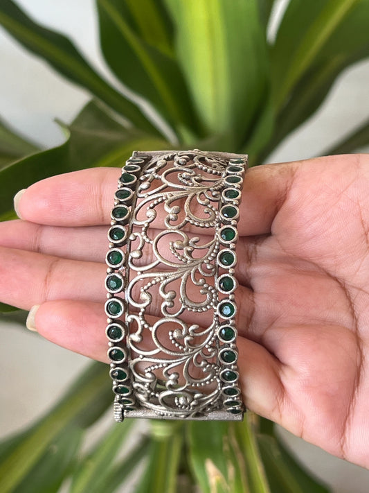 Green jaali work bangles