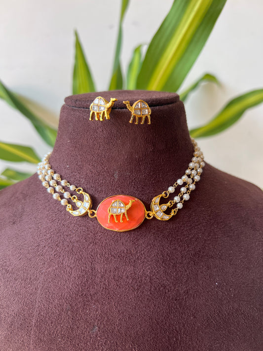Gold Polish necklace set