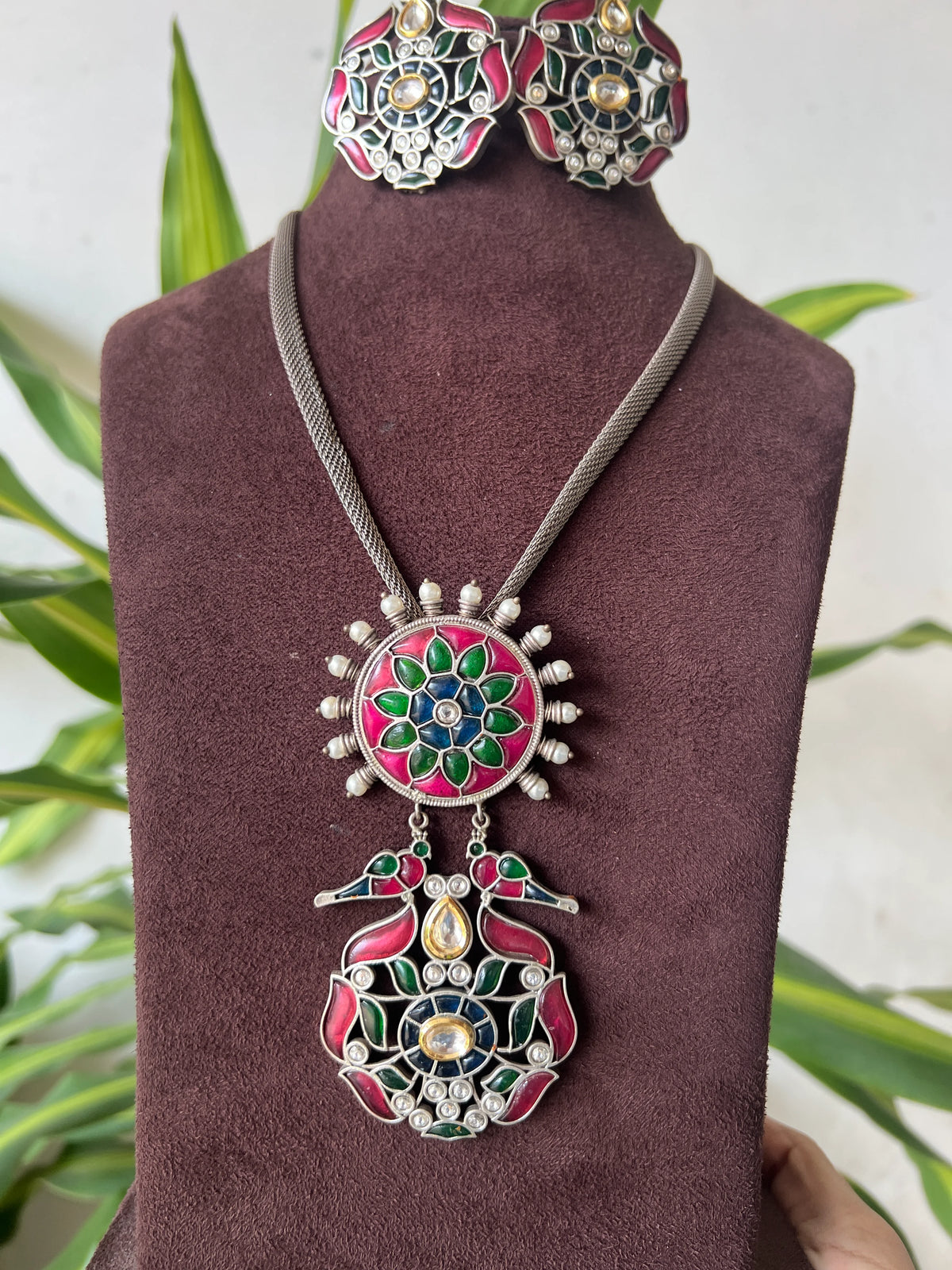 Oxidised necklace set