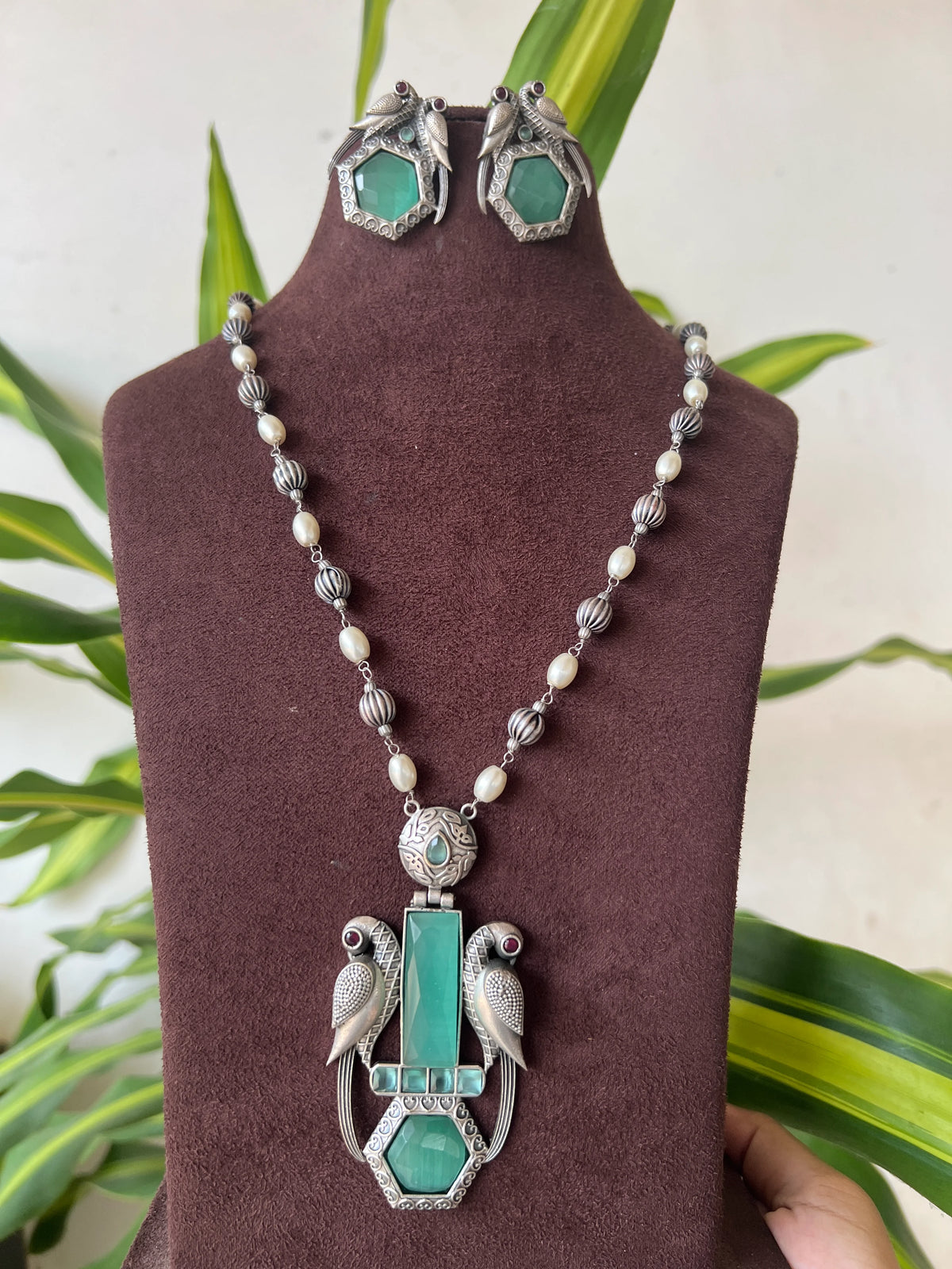 Oxidised necklace set