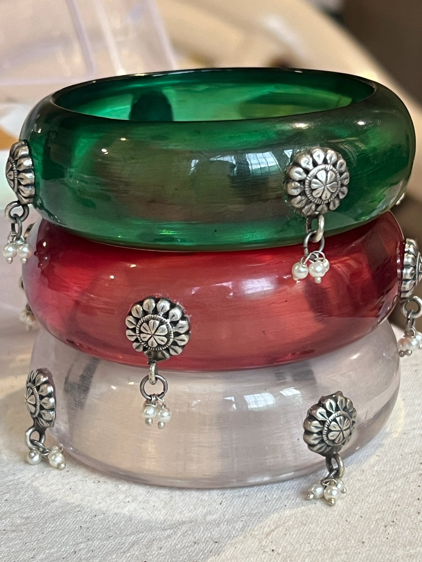 Resin bangles stack of 3