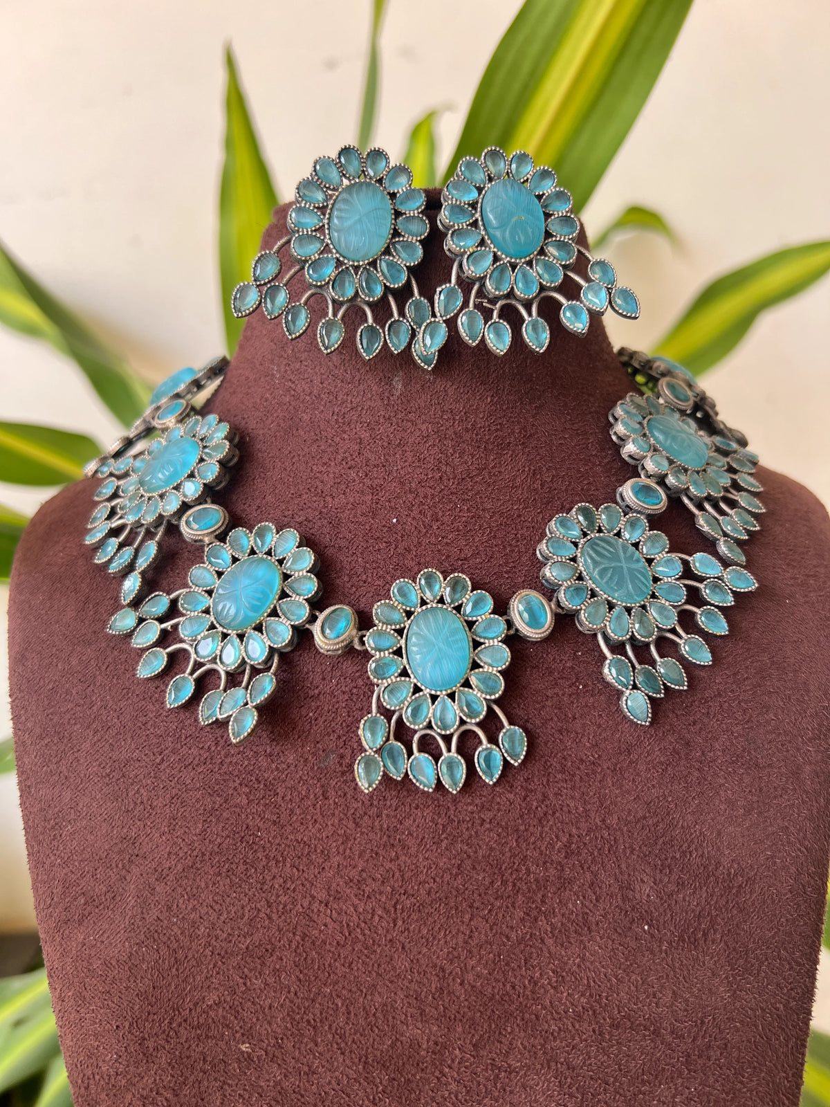 Oxidised necklace set
