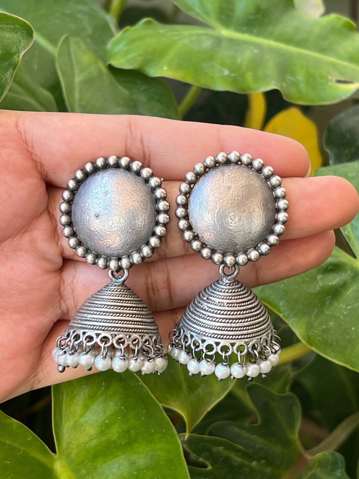 Oxidised jhumkas
