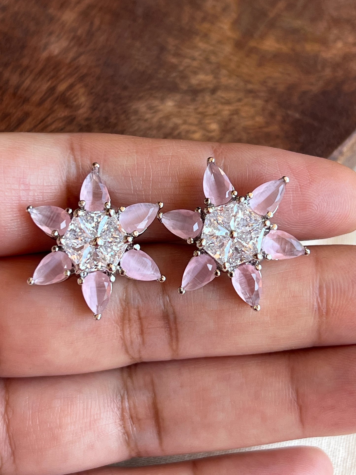 Pink stone studs