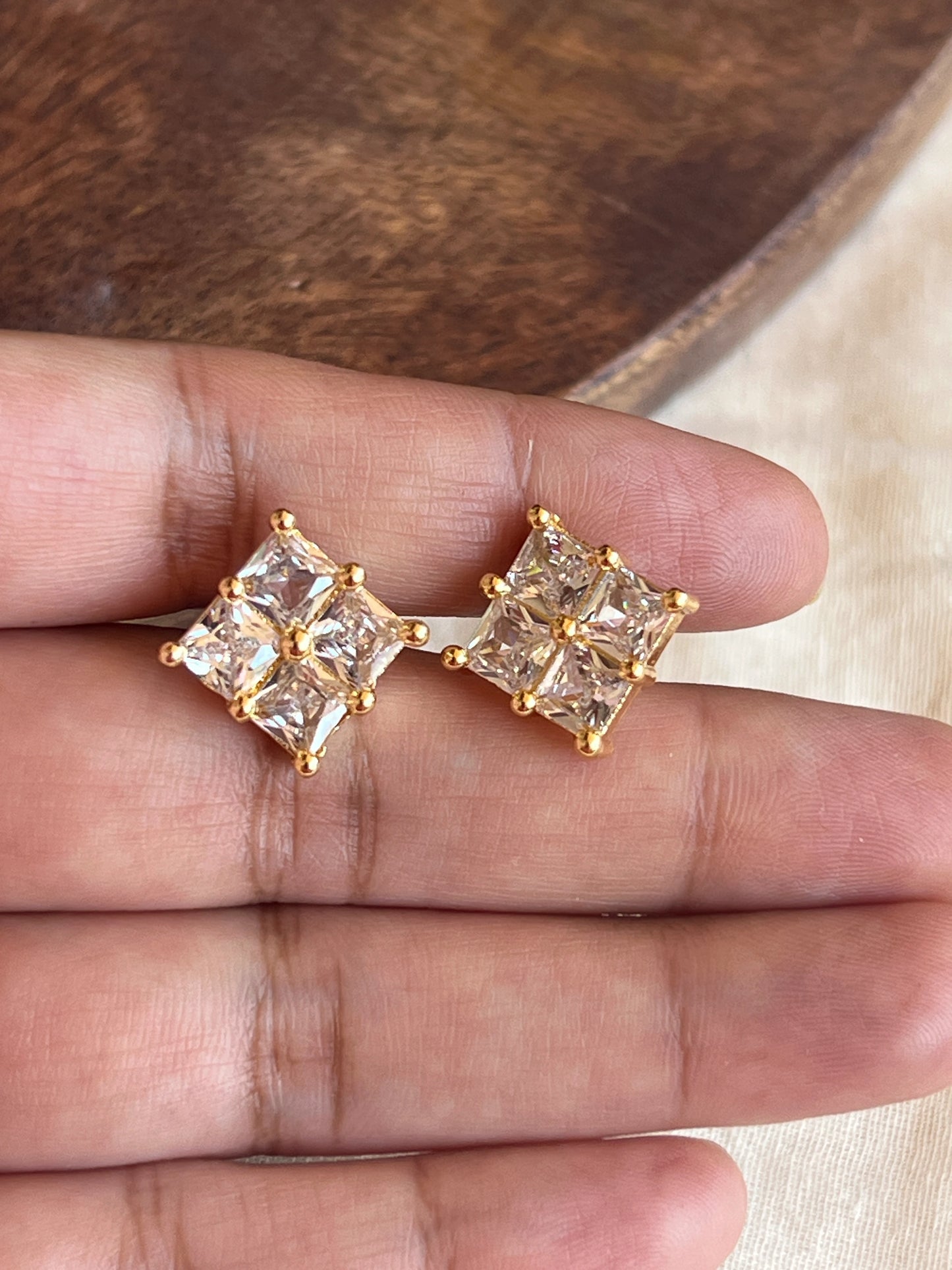 White stone studs