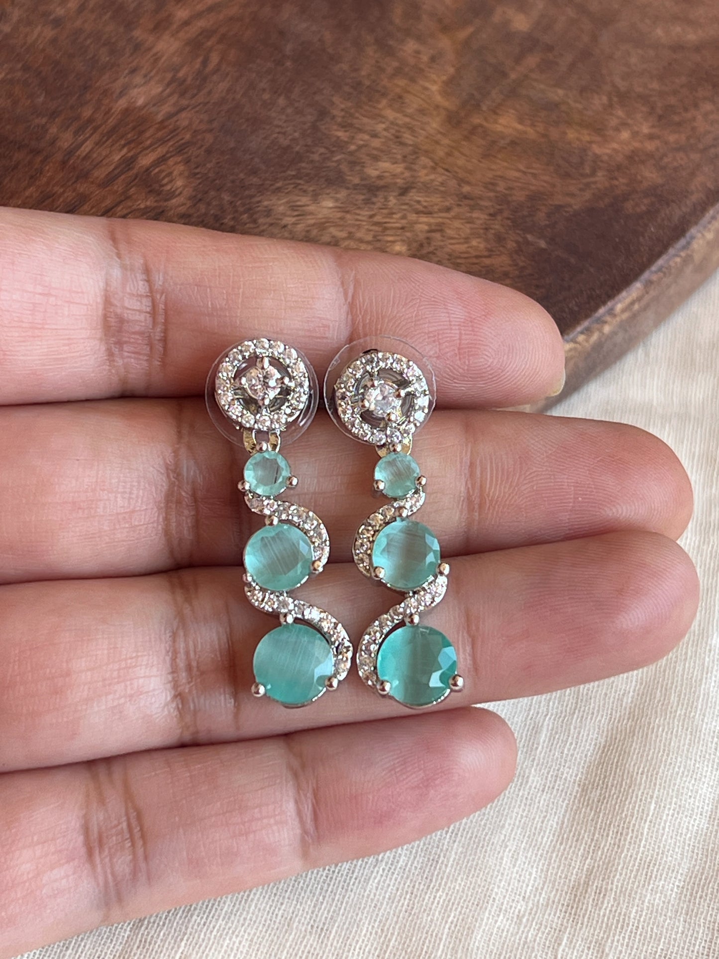Mint stone earrings 1127000563
