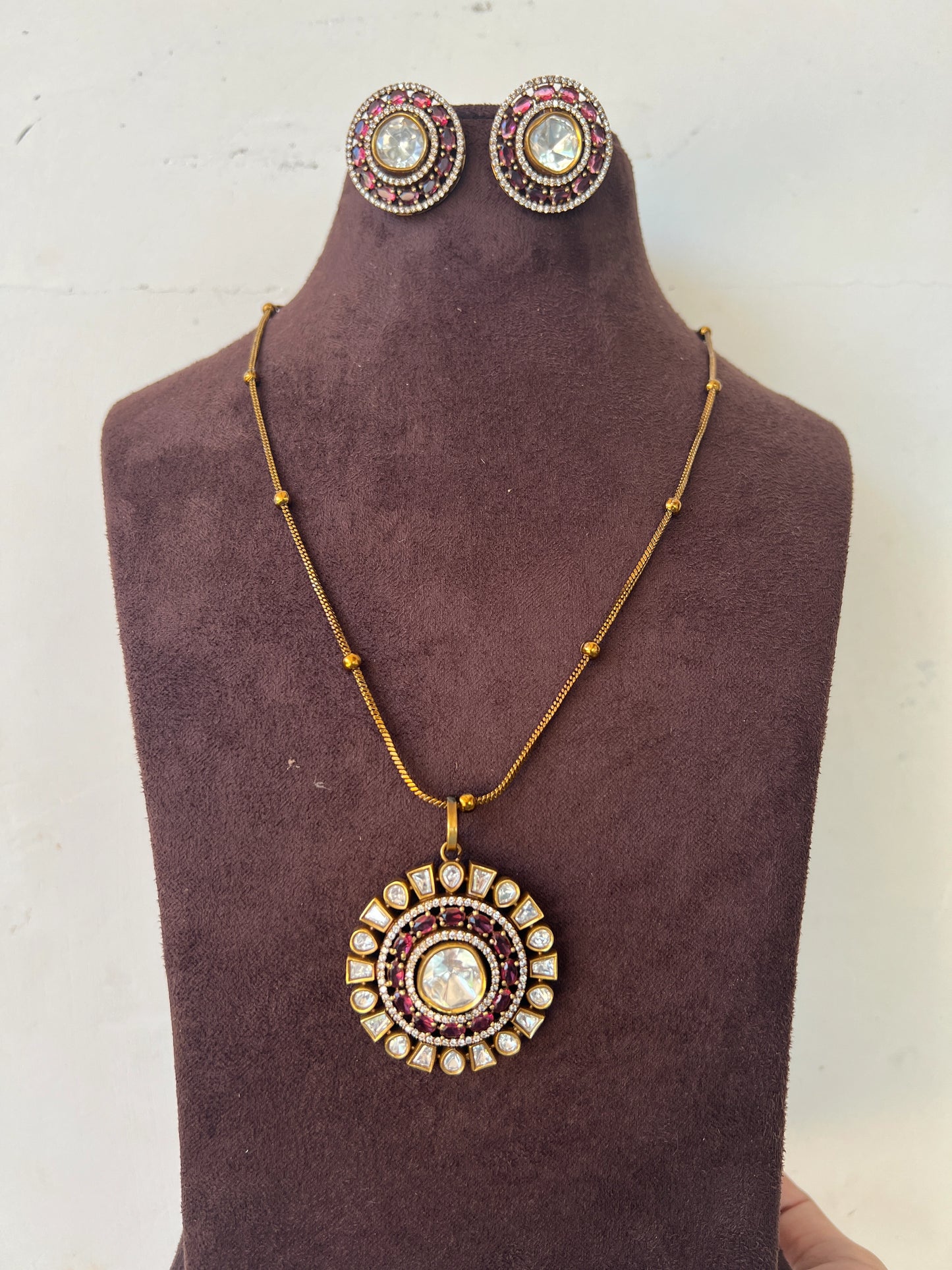Polki pendant set