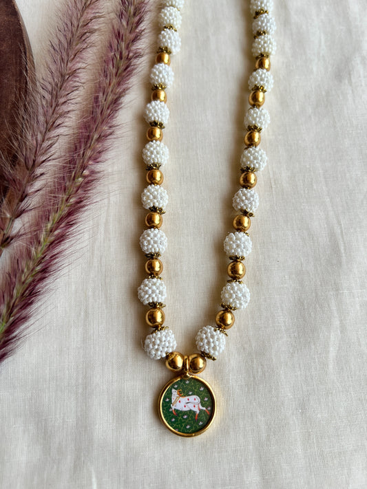 Cow handpainted necklace