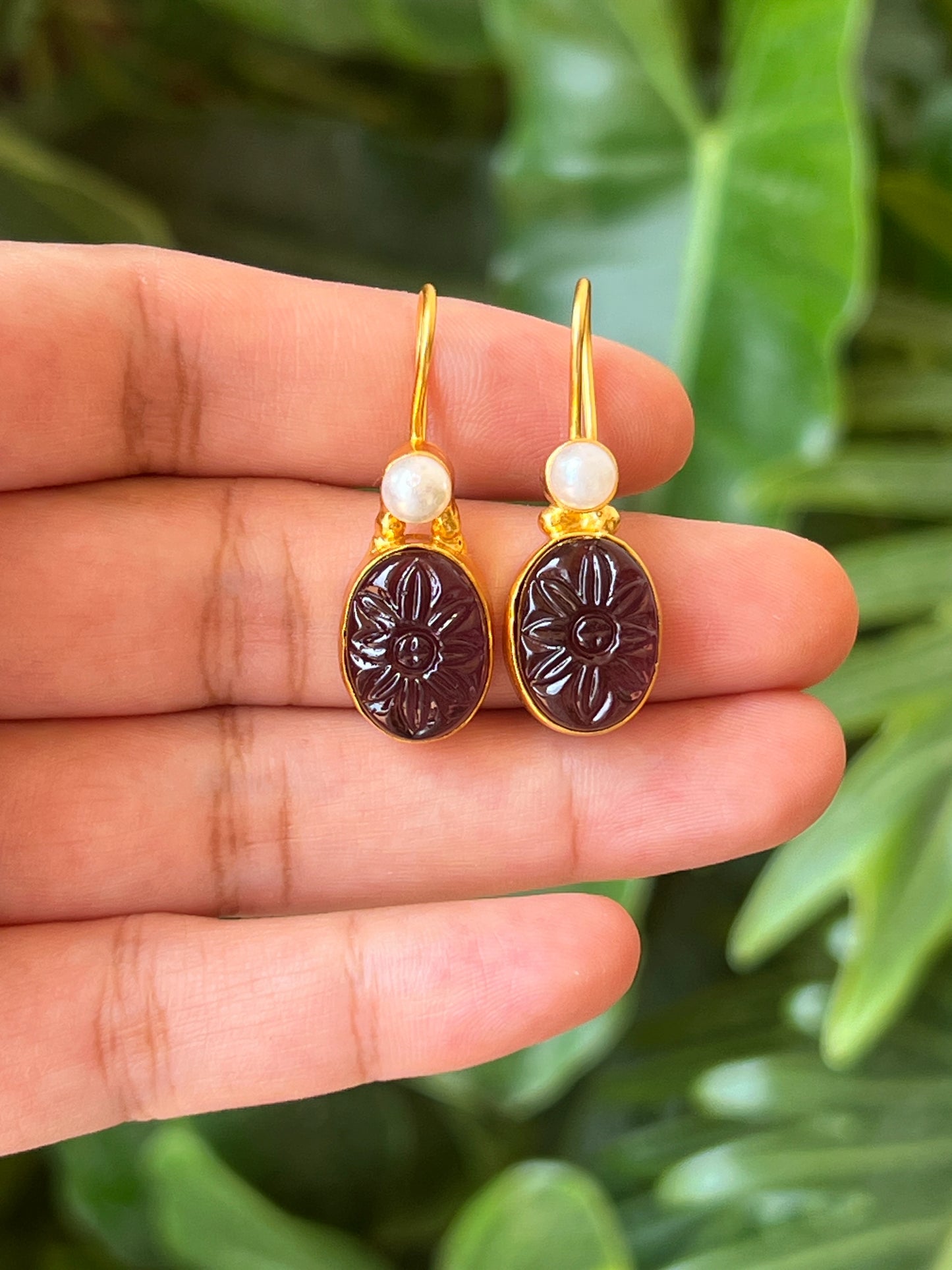 Stone earrings