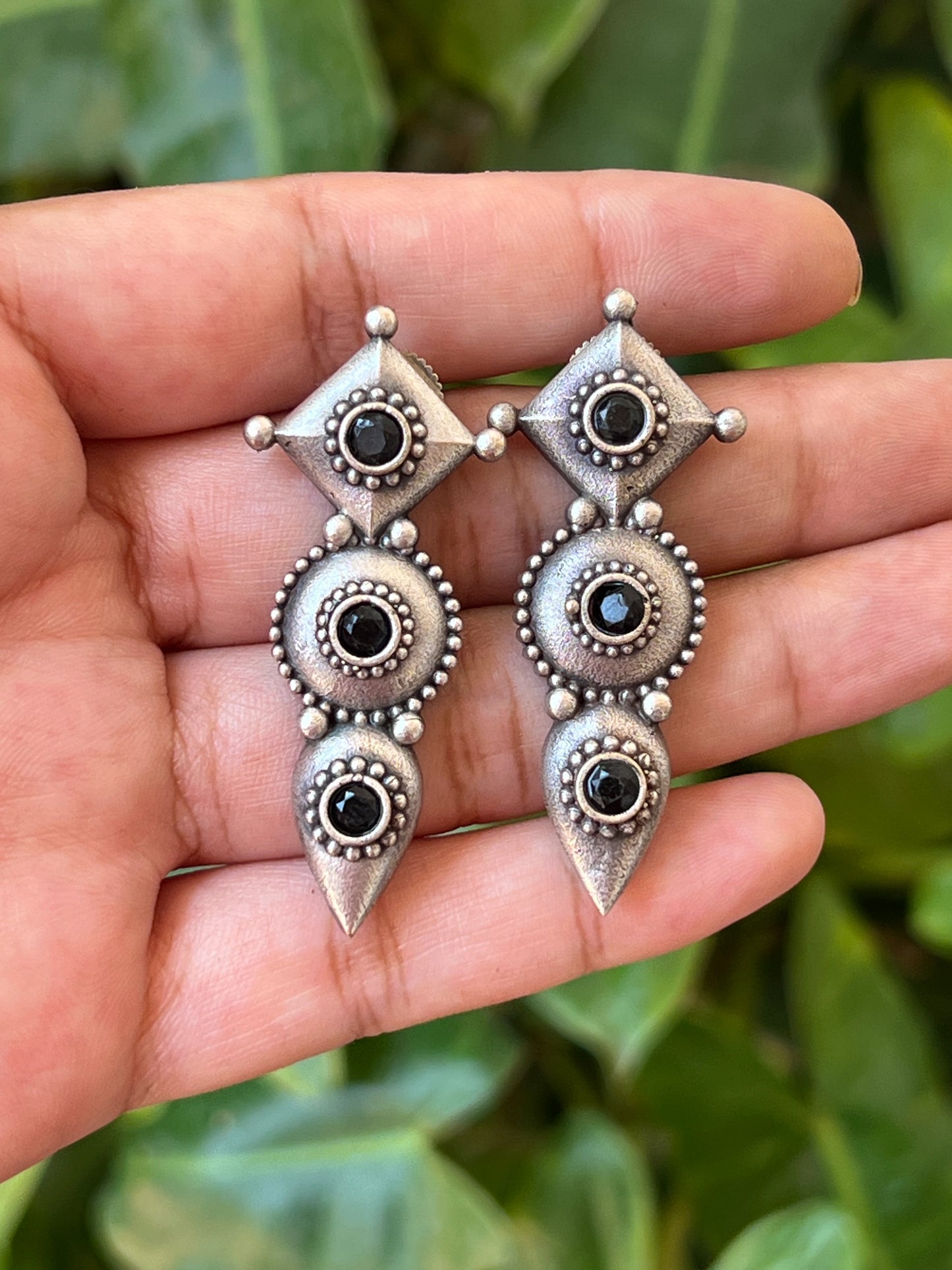 Blue stone earrings