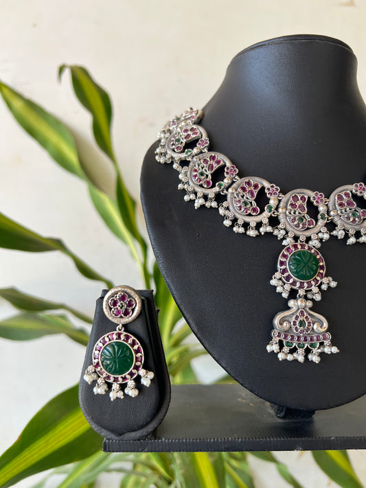 Oxidised necklace set