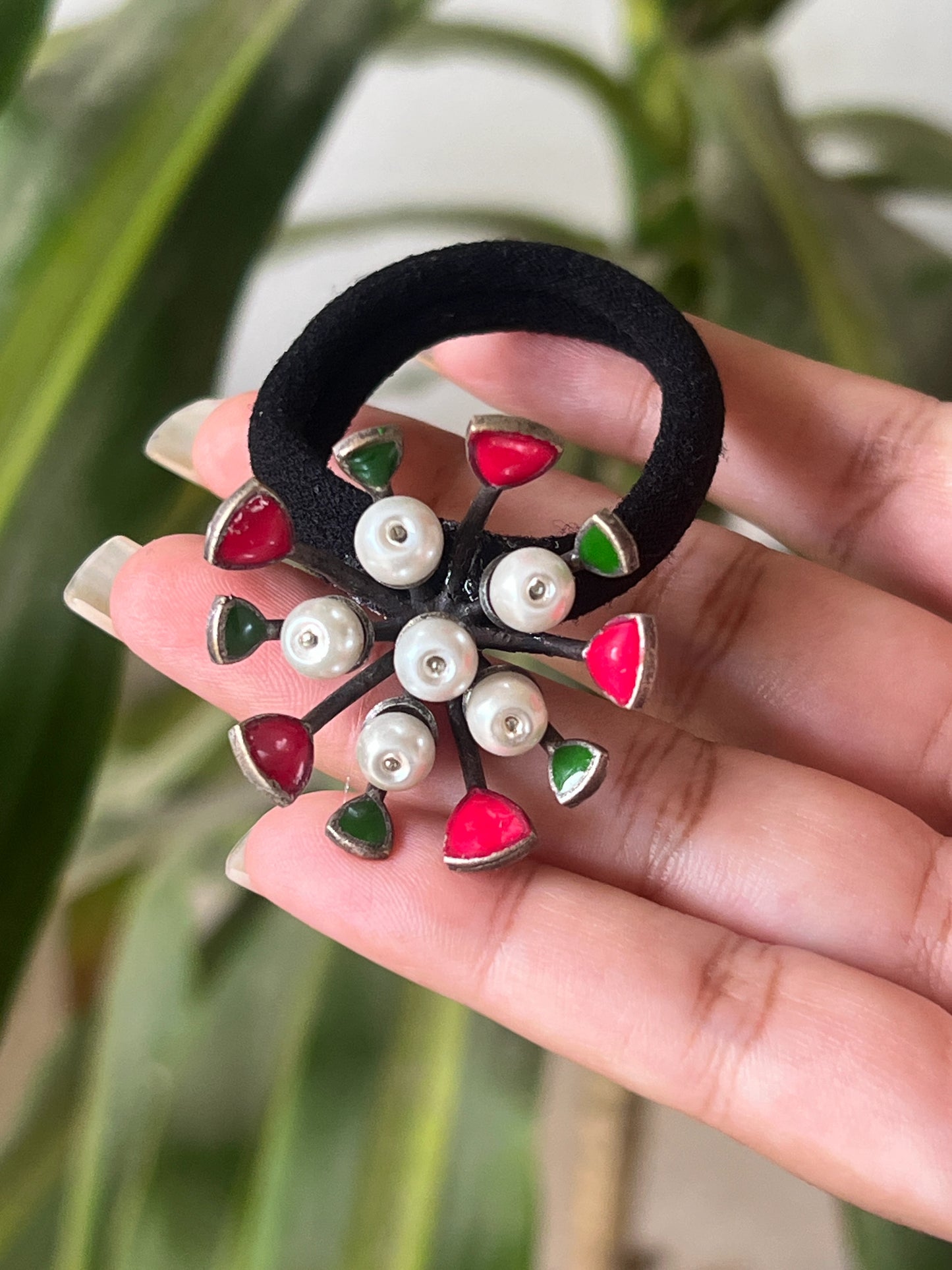 enamel 3D flower with big band