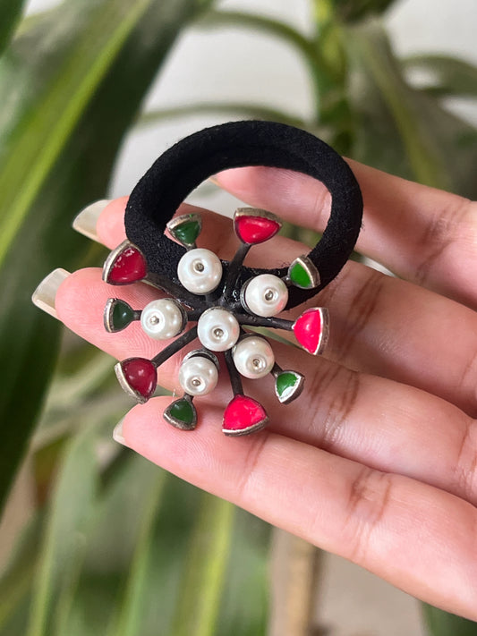 enamel 3D flower with big band
