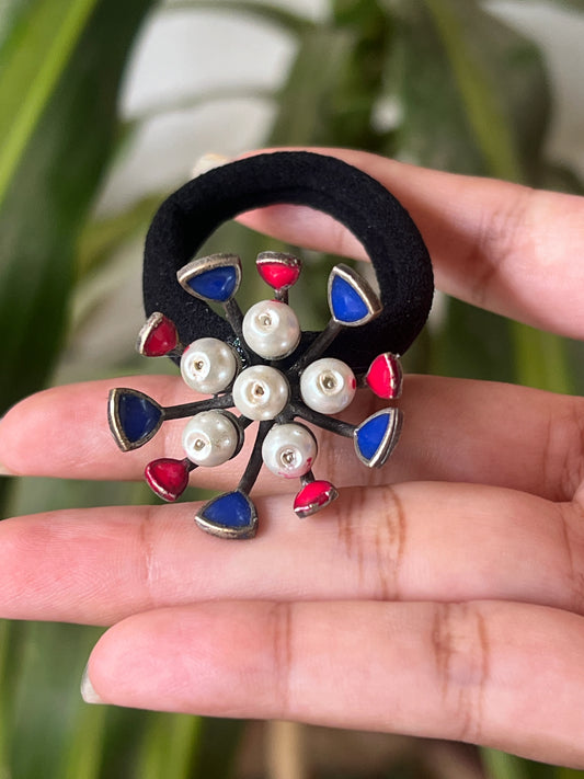 Enamel 3D flower big hair band