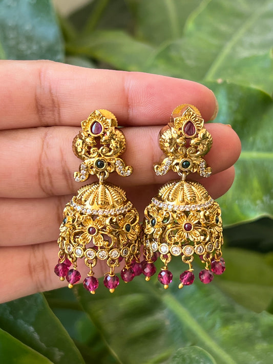 Temple fusion jhumkas