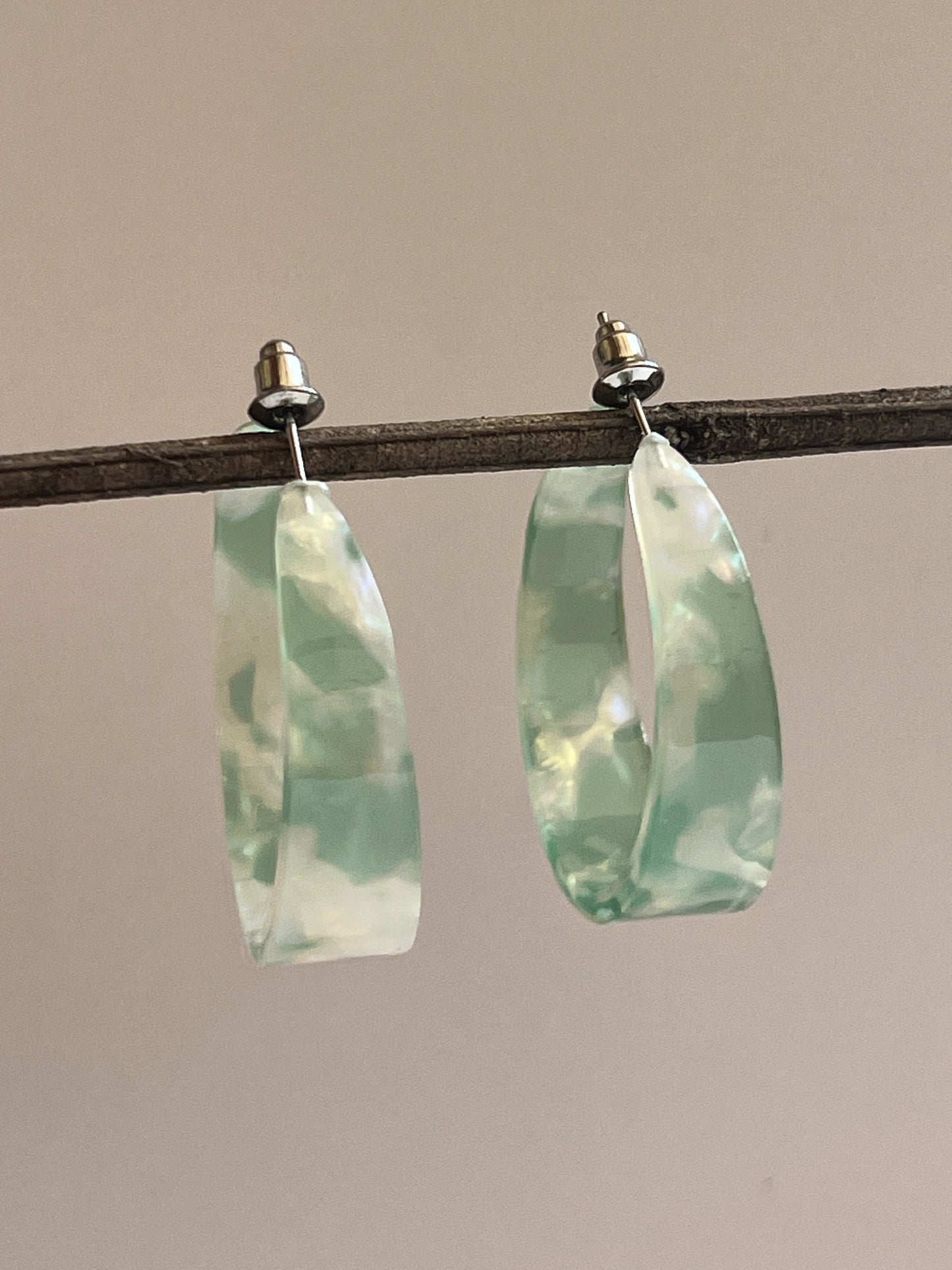 Marble green hoops