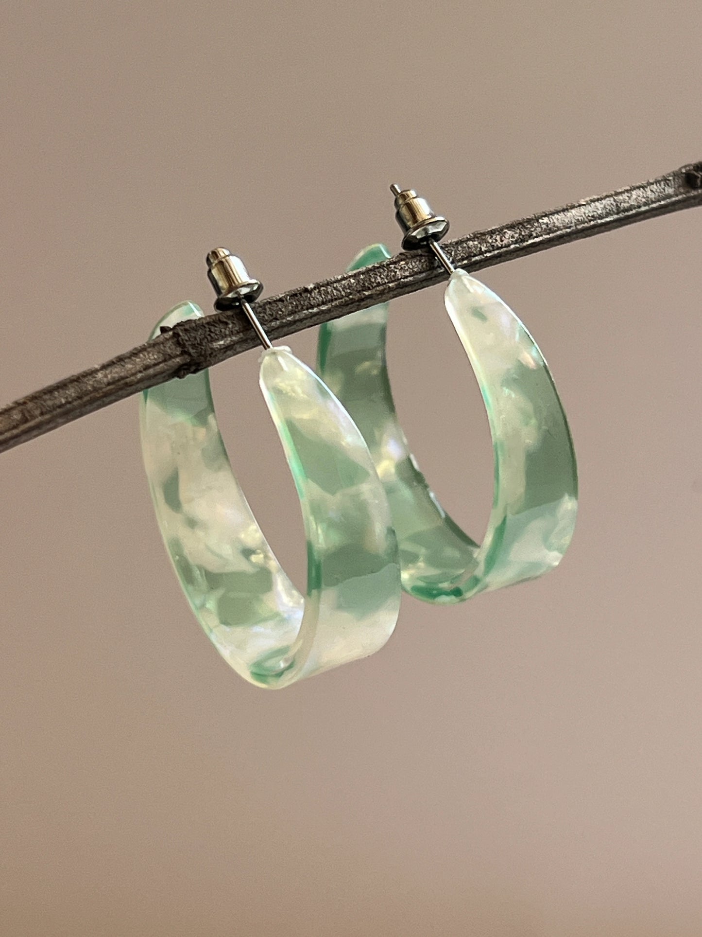 Marble green hoops