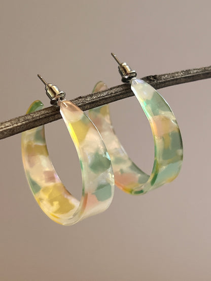 Marble multi shade hoops