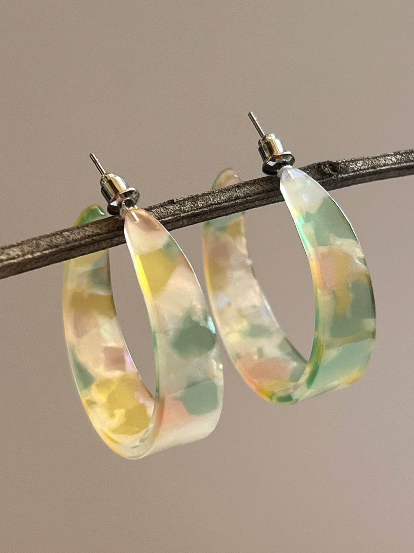 Marble multi shade hoops