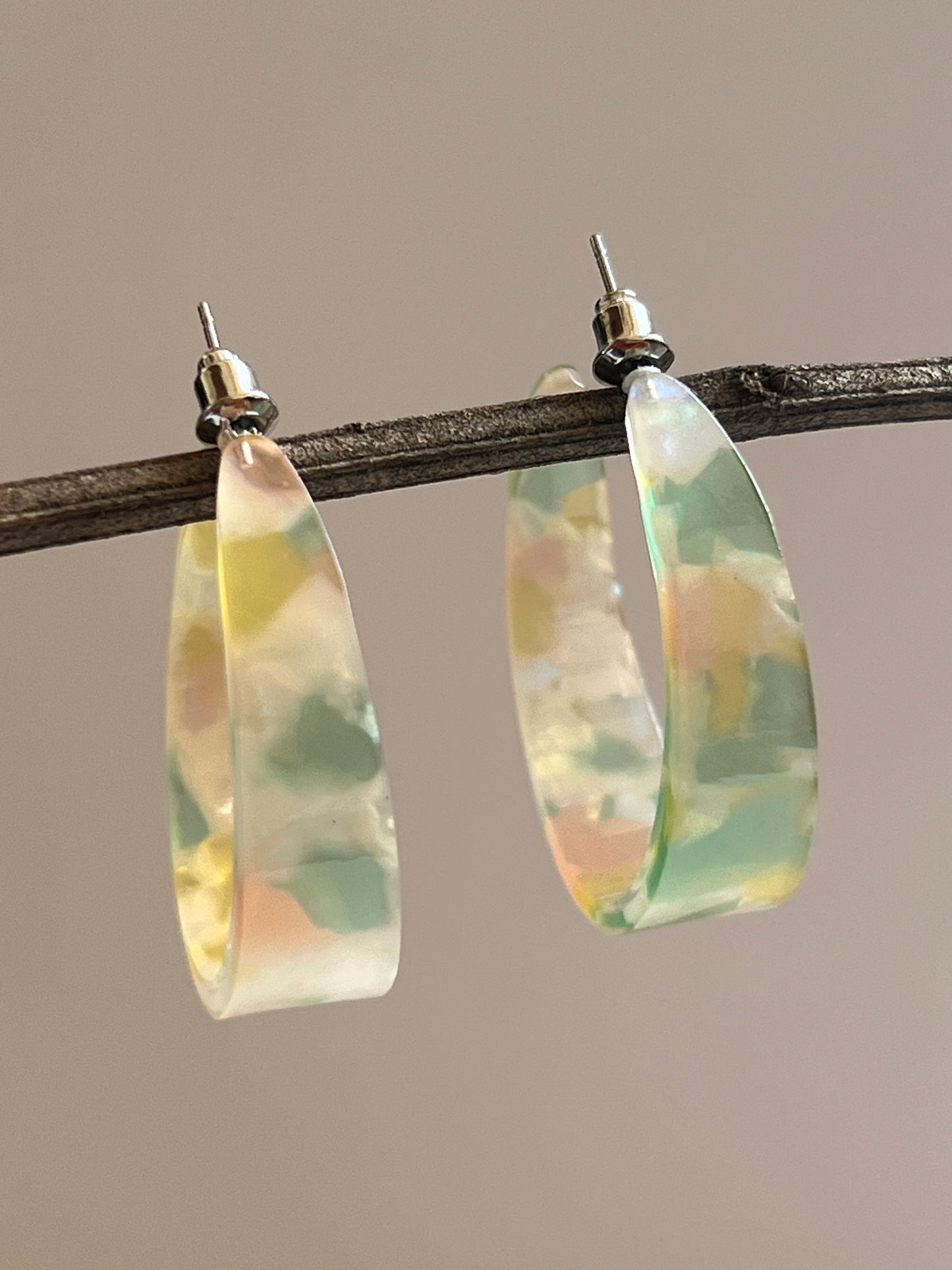 Marble multi shade hoops