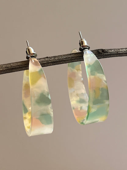 Marble multi shade hoops