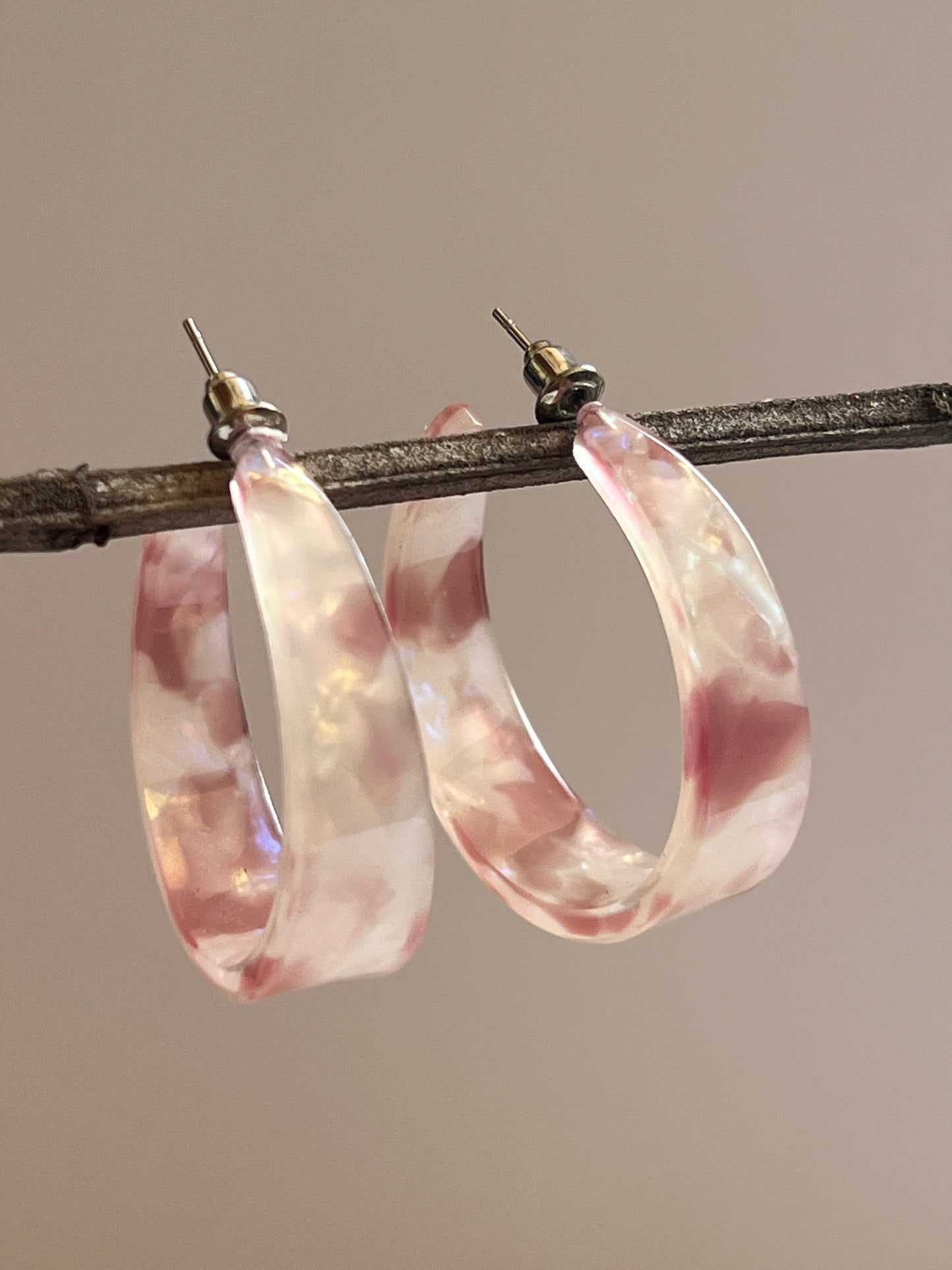 Marble pink hoops