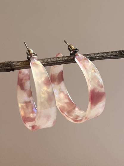 Marble pink hoops