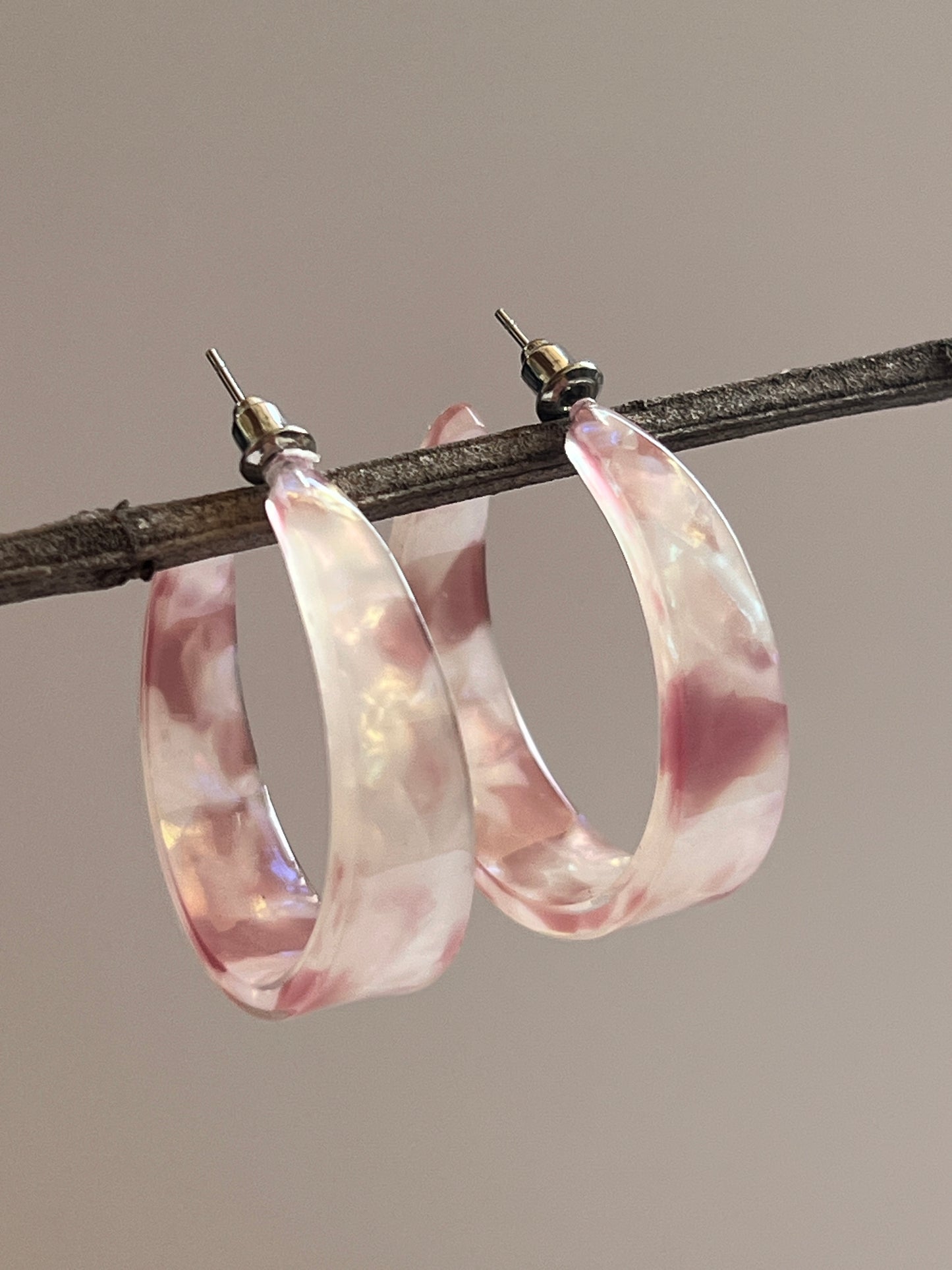 Marble pink hoops