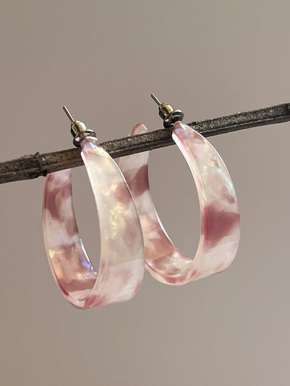 Marble pink hoops