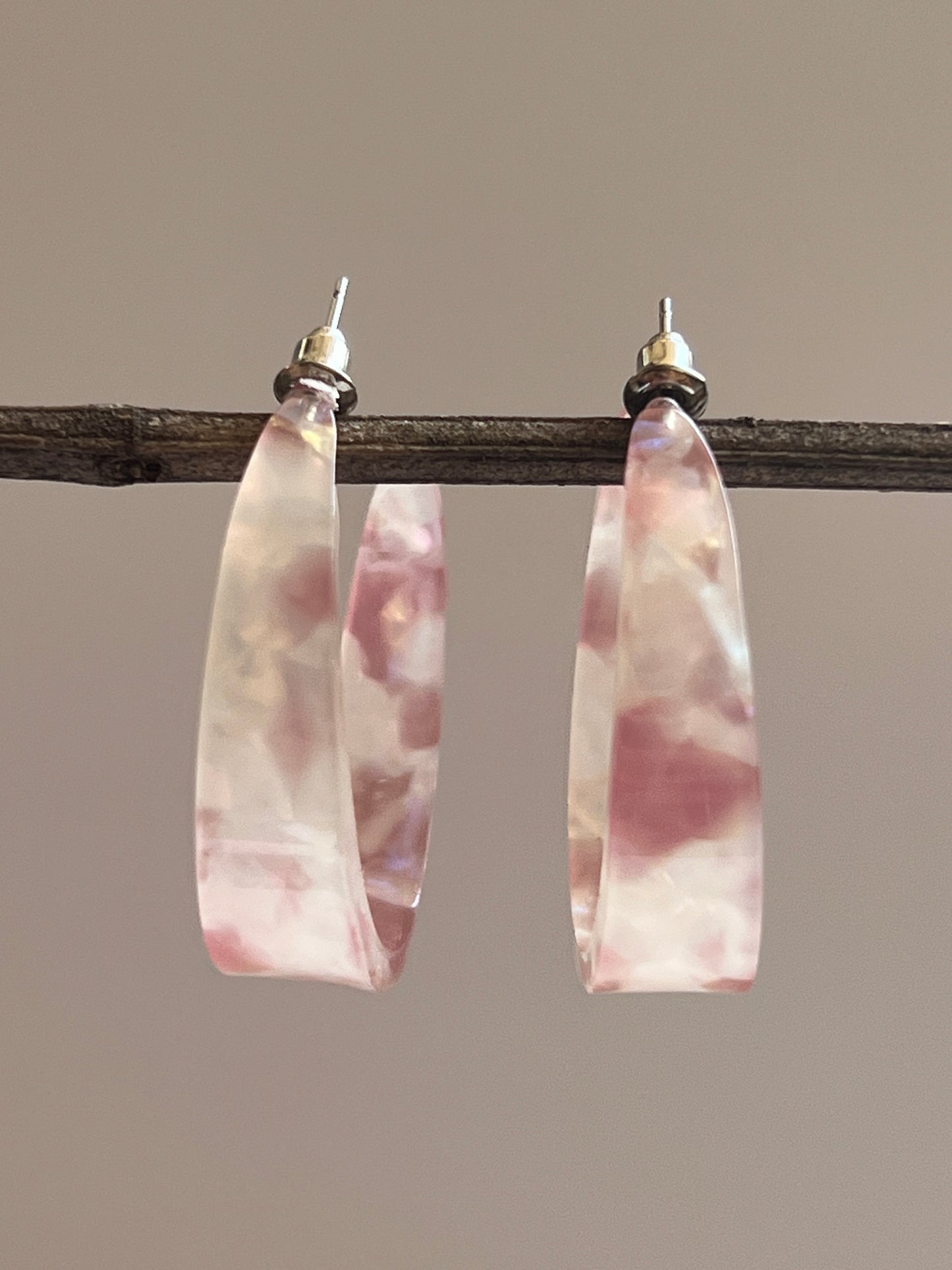 Marble pink hoops