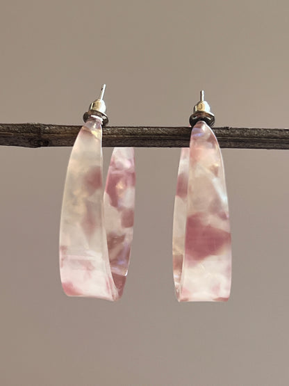 Marble pink hoops