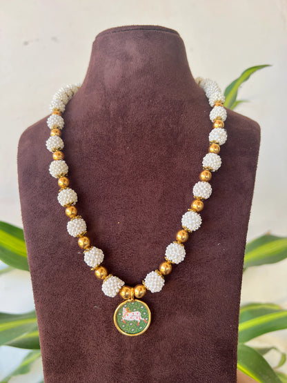 Cow handpainted necklace