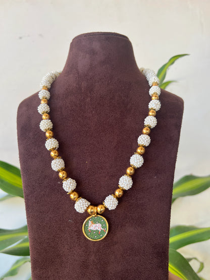 Cow handpainted necklace