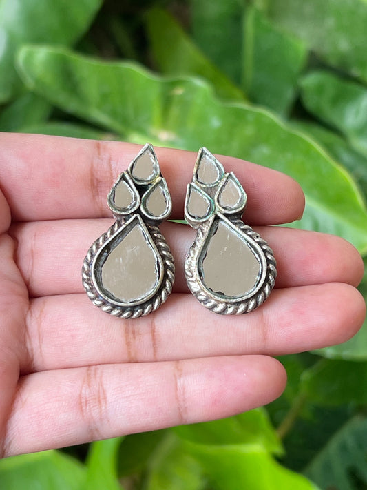 White glass earrings