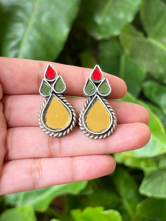 Multi colour glass earrings